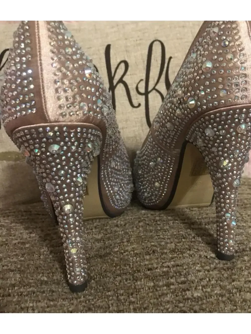 NIB Lady Couture Heels Rhinestone Dazzling Pumps Women's Size 9.5